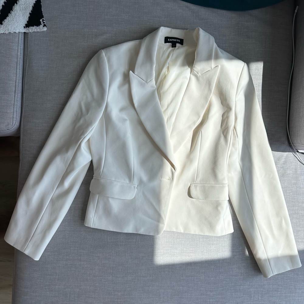 Express Ivory One Button Blazer - image 2